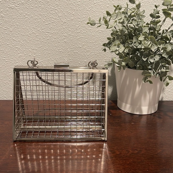 Silver Metal Cage Purse - Picture 2 of 3